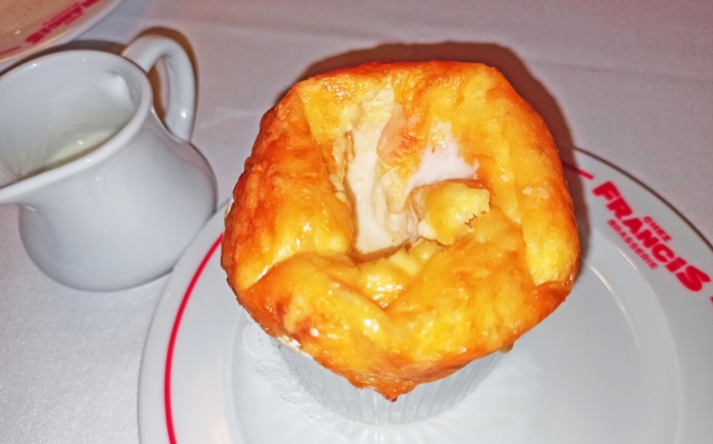 Cheese Souffle with Cauliflower Veloute